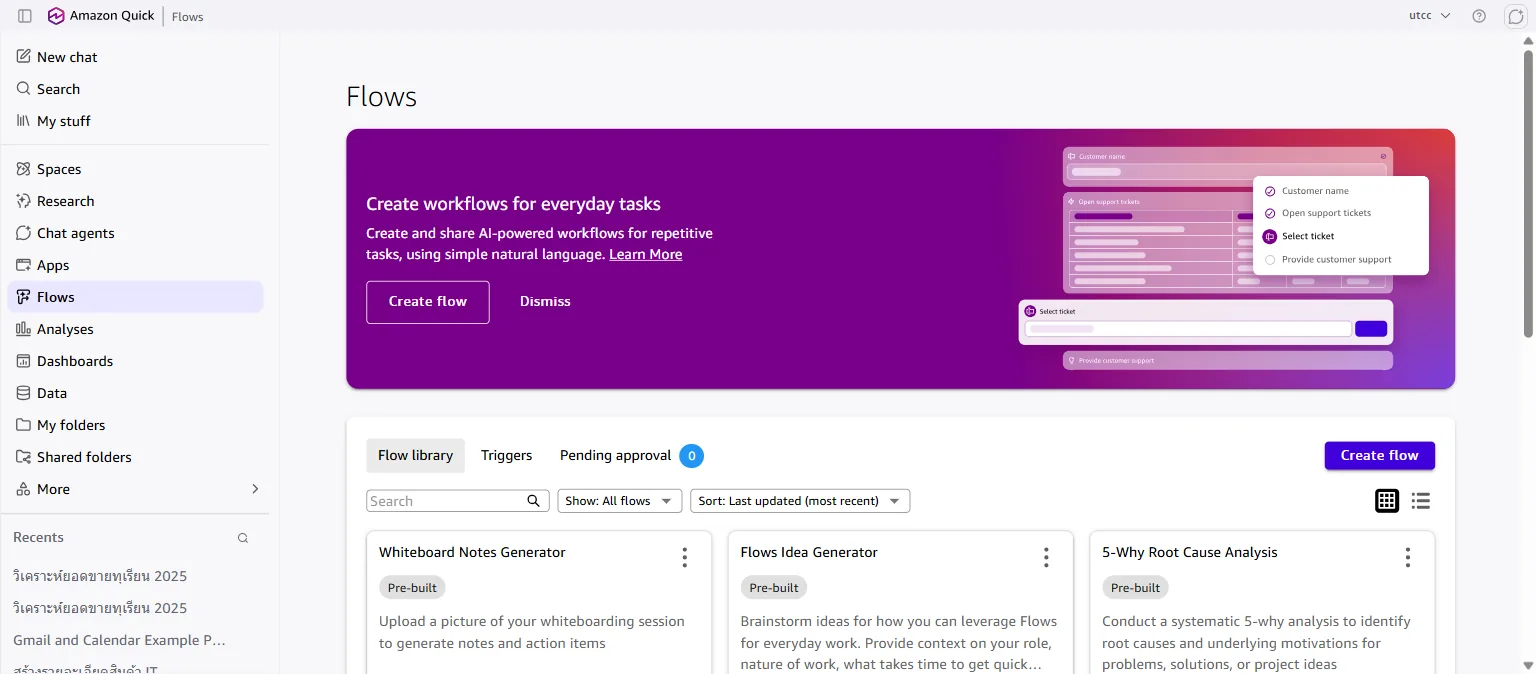 หน้า Flows library