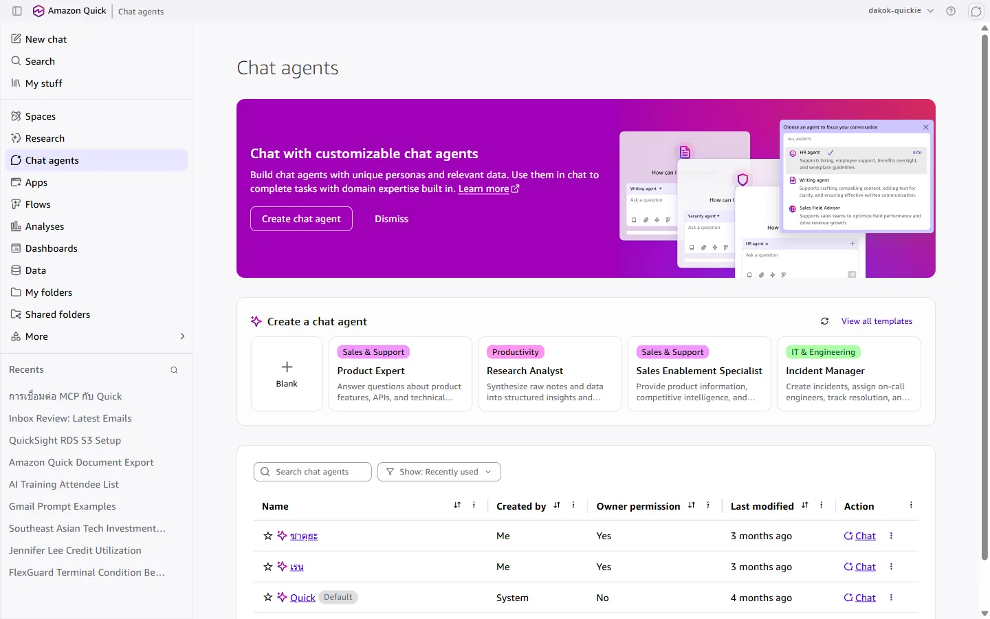 Chat agents